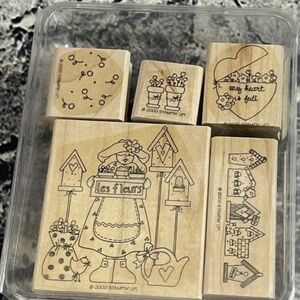 Vintage 2000 Stampin' Up! Les Fleur Stamp Set Of 6